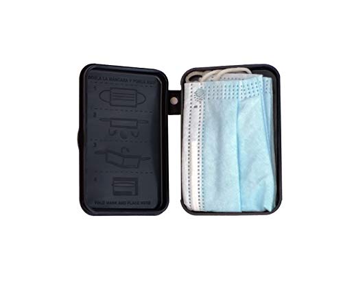 ECODEPIL Porta mascarillas para Niños - Pack de 2 Estuches - Caja para mascarillas Reutilizable- Ideal para Guardar Tus mascarillas- Protección asegurada Fácil de Limpiar- Color Gris