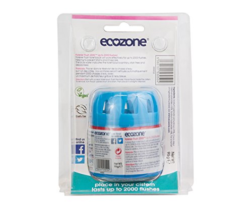 Ecozone Forever Flush 2000 - Pastilla de Inodoro (hasta 2000 descargas, previene Manchas y Cal)