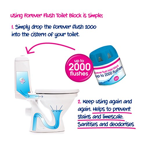 Ecozone Forever Flush 2000 - Pastilla de Inodoro (hasta 2000 descargas, previene Manchas y Cal)
