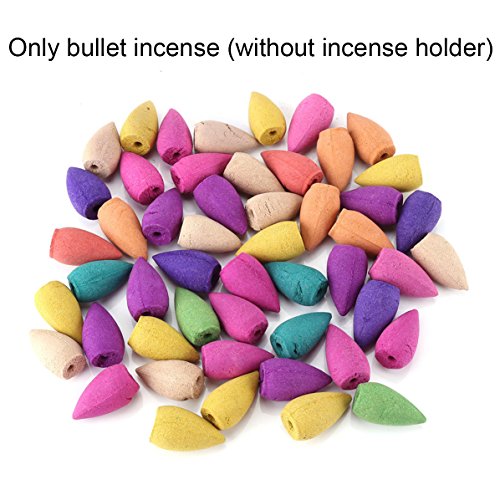 ECYC 70 Pcs Natural Humo Flujo e Retorno Pagoda Interior Bullet de Cono de Incienso Aromaterapia Lavanda Rosa Jazmín