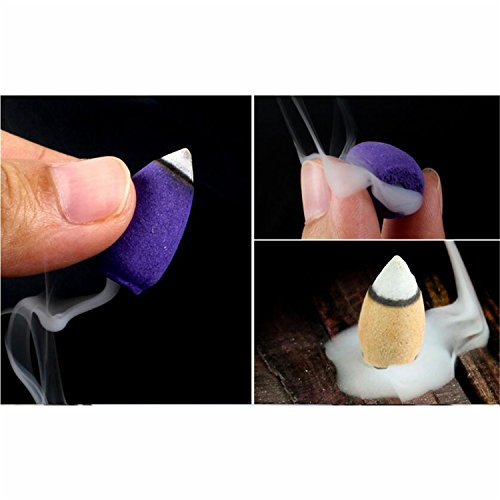 ECYC 70 Pcs Natural Humo Flujo e Retorno Pagoda Interior Bullet de Cono de Incienso Aromaterapia Lavanda Rosa Jazmín