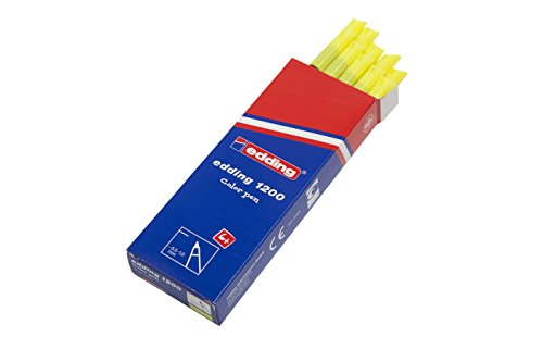 edding 1200-065 - Rotulador con punta de fibra, 10 unidades, color amarillo neón