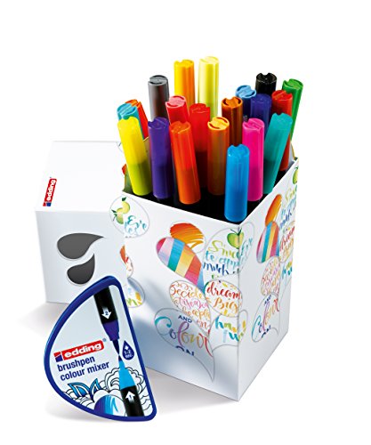 edding Color Happy Box CH20+1 - Caja con 20 Rotuladores de Color y un Brushpen, Multicolor