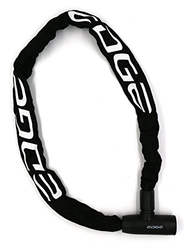 Edge CO,LTD Candado para Bicicleta, Granito - Cadena y candado con Cadenas de Acero para Bicicleta y Motocicleta, 6 mm (Negro, 90 cm)
