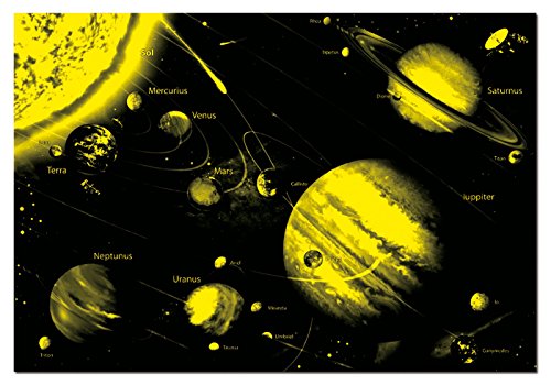 Educa Borras - Serie Neon Fluorescent, Puzzle 1.000 piezas Sistema Solar, Brilla en la oscuridad (14461)