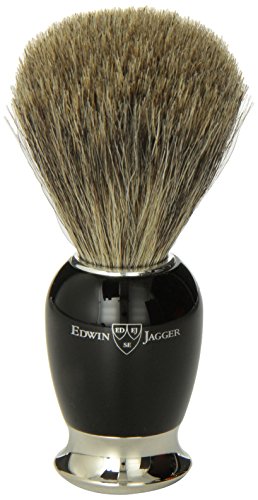 Edwin jagger 81sb586 - Brocha para afeitar de pelo de tejn (imitacin a madera de bano, con cuello y extremo de acero niquelado)