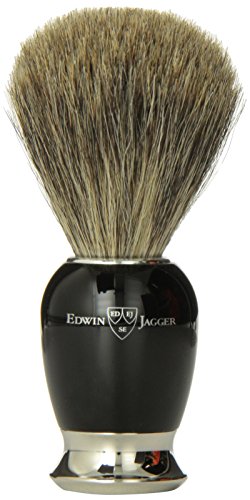 Edwin jagger 81sb586 - Brocha para afeitar de pelo de tejn (imitacin a madera de bano, con cuello y extremo de acero niquelado)
