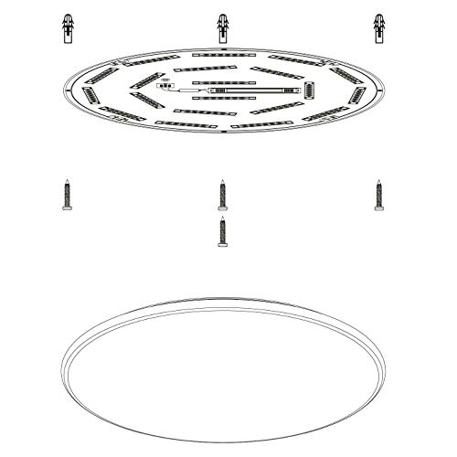 EGLO Giron-S Lámpara de techo, 40 W, Blanco, Ø 57 cm