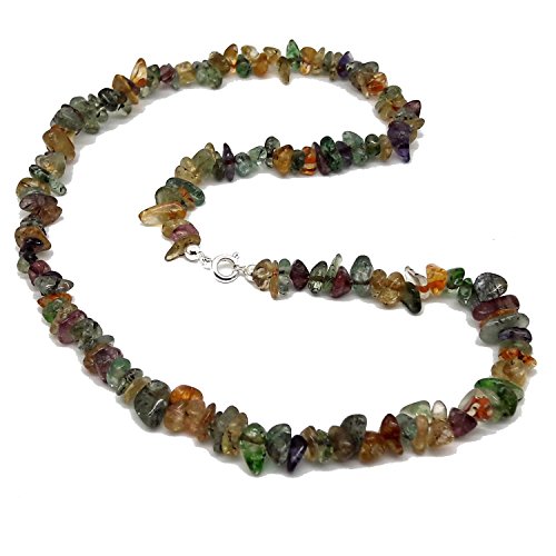 El Coral Collar de Cristal de Roca Multicolores Copos de 7/12mm. Longitud 50cm. Peso gr. 42