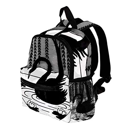 El Ganso Mochila para niños Mochila Escolar Ligera Impresión Completa para niños en Edad Preescolar 3-8 años Bolsa de bebé Pañal Leche en Polvo Mochila 25.4x10x30 CM