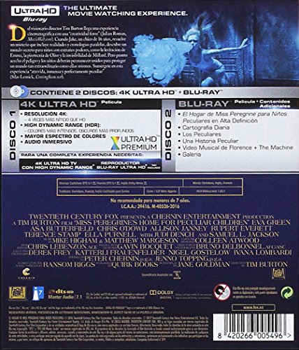 El Hogar De Miss Peregrine Para Niños Peculiares 4k Uhd [Blu-ray]