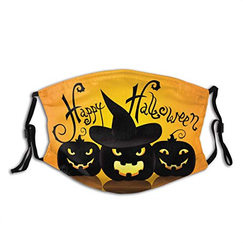 El Protector Facial de Halloween, con Dos filtros, Puede ser Reused, se Puede Lavar, a Prueba de Polvo, Unisex, con Dos filtros reemplazables