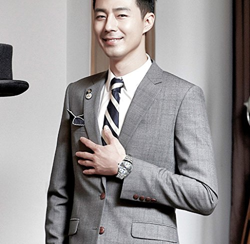 El reloj de pulsera de cuarzo único de las mujeres con marcadores luminosos azules hombres frescos y fecha reloj de los pares (juego de 2)