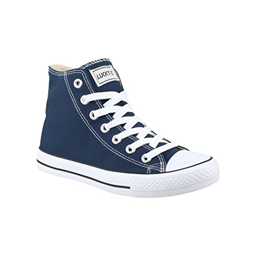 Elara Zapatilla de Deporte Unisex Sneaker High Top Chunkyrayan Azul Oscuro BE-CA014/CB019 Dk.Blue-39