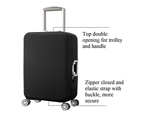 Elástico Funda Protectora de Maleta Cubierta de Equipaje de Viaje Maleta Funda Protectora Luggage Cover, Negro (L)
