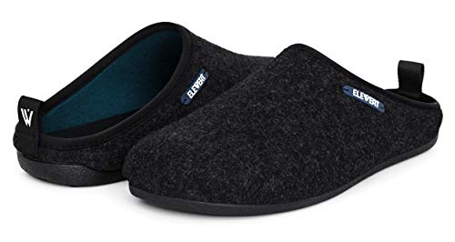 ELEWERT® - NATURAL-W1BLACK- Zapatillas para casa, Confort, Unisex, Interior, Exterior, Suela de Caucho, Plantilla extraíble reciclada, Designed IN Europe, Made IN Spain. Talla 44