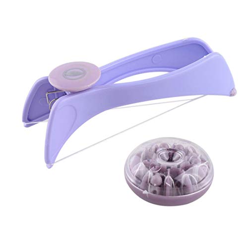 Eliminador de vello facial Defeatherer Hilo de algodón Cabello Cuerpo Cara Herramientas de depilación Hilo reemplazable Shaver-Light Purple