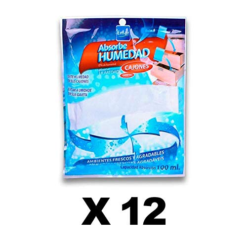 Emar Pack 12 Unidades 4992 - Absorbe Humedad Cajones 100 Ml. Capacidad hermético Anti-vertidos