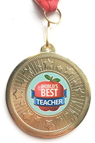 Emblems-Gifts Mundo 's Best Profesores Dorado 50 mm Medalla con Banda
