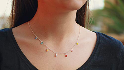 EMPATHY JEWELS Gargantillas de Plata con Circonitas - Collar Mujer Plata de Ley – Gargantilla Mujer Plata con Cadena de Plata de Ley Mujer - Gargantillas Mujer - Dia de La Madre Regalos Original