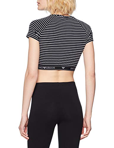 Emporio Armani Underwear 9p219 Camiseta, Multicolor (Negro Riga Bianco 18920), 38 (Talla del Fabricante: Medium) para Mujer