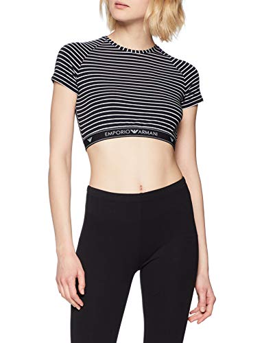 Emporio Armani Underwear 9p219 Camiseta, Multicolor (Negro Riga Bianco 18920), 38 (Talla del Fabricante: Medium) para Mujer