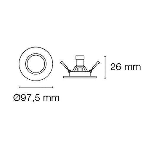 Empotrable de techo Mod. Round redondo aluminio color bronce rojo GU10. Dimensiones : 9.75 x 2.6 cm. Taladro: 7 cm.