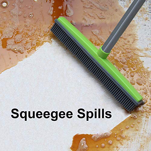 Empuje Escoba Mango Largo De Goma Cerdas Escoba Rasqueta Borde 150 Centímetros Libre De ArañAzos Escoba De Cerdas para Mascota Gato Perro Pelo Alfombra Madera Azulejos Windows Limpiar