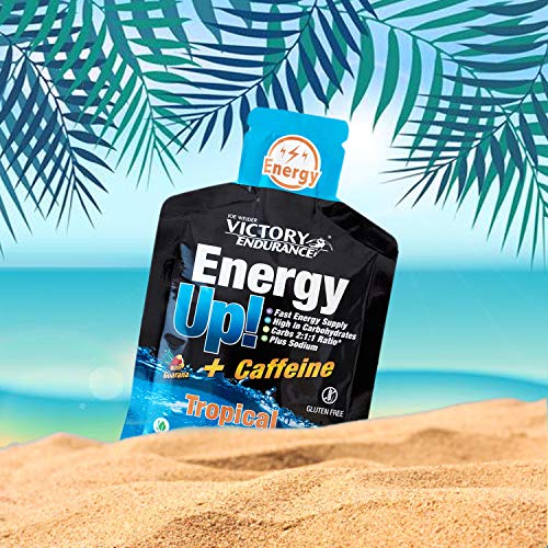 Energy Up Gel Cafeína Sabor Tropical, con cafeína. Con plus de sodio. Energía inmediata