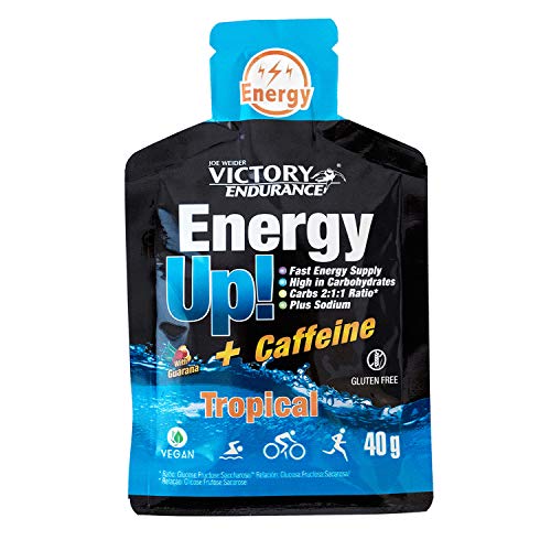 Energy Up Gel Cafeína Sabor Tropical, con cafeína. Con plus de sodio. Energía inmediata