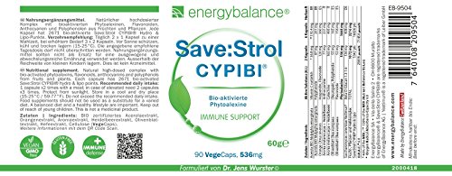 EnergyBalance Save:Strol CYPIBI con 2671 SaveStrol Hydro & Lipo Points | 90 cápsulas de plantas naturales | Extracto de polifenoles y antocianos del extracto de arándano | Calidad de marca desde Suiza