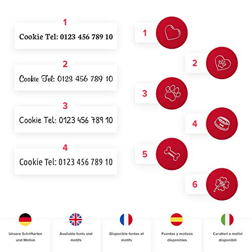 engravo Etiqueta de Perro Hueso en Rosa 38 mm con su Grabado Personal y 2 llaveros Gratis