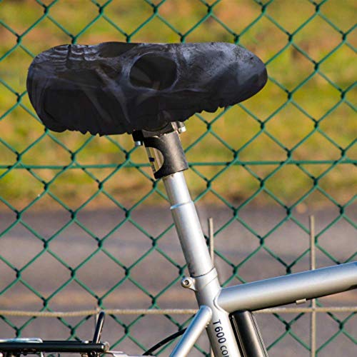 Enoqunt Fundas de Asiento de Bicicleta para niñas Skull Cool Bone Scary Tattoo Funda de Asiento de Bicicleta Lavable Funda de Asiento para Bicicleta con sillines de Bicicleta con cordón