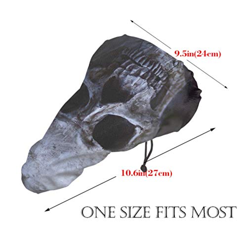 Enoqunt Fundas de Asiento de Bicicleta para niñas Skull Cool Bone Scary Tattoo Funda de Asiento de Bicicleta Lavable Funda de Asiento para Bicicleta con sillines de Bicicleta con cordón