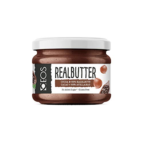 EOS - Crema de Cacao y Avellanas Saludable 200g - Sin azúcares añadidos y 65% Avellana