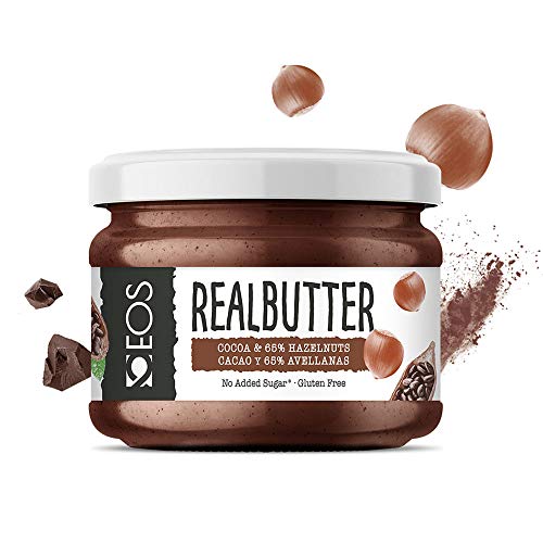 EOS - Crema de Cacao y Avellanas Saludable 200g - Sin azúcares añadidos y 65% Avellana