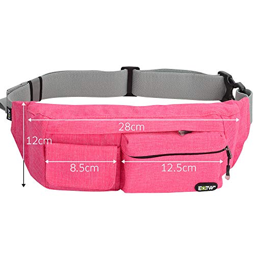 EOTW Riñonera Mujer para Llevar Pasaporte,Cargador,Gafas de Sol, Crema Protectora y Teléfonos hasta 6 Pulgadas,Bolso de Cintura Viajar,Hípica,Golf, Acampada,Comprar. (Rosa)
