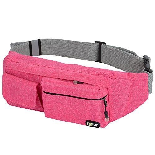 EOTW Riñonera Mujer para Llevar Pasaporte,Cargador,Gafas de Sol, Crema Protectora y Teléfonos hasta 6 Pulgadas,Bolso de Cintura Viajar,Hípica,Golf, Acampada,Comprar. (Rosa)