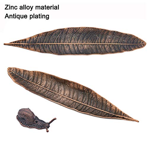 EQLEF - Soporte para incienso con forma de hojas, color cobre rojo