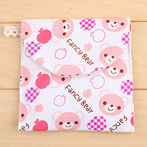 ERKDH Aunt Bolsa de servilleta Sanitaria Absorbente Monedero Marcos de Tarjetas de crédito y artículos de exhibición Bolsa de Almacenamiento Bolsas sanitarias de Dibujos Animados Forma de Llave, D, M