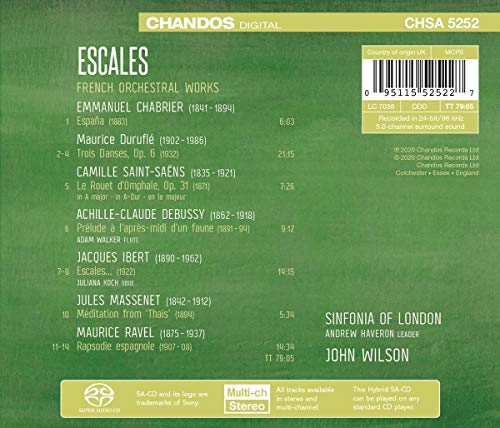 Escales: French Orchestral Works [Sinfonia of London; John Wilson] [Chandos: CHSA 5252]