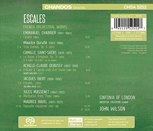 Escales: French Orchestral Works [Sinfonia of London; John Wilson] [Chandos: CHSA 5252]