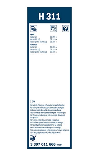 Escobilla limpiaparabrisas Bosch Rear H311, Longitud: 300mm – 1 escobilla limpiaparabrisas para la ventana trasera