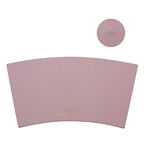 ESCOCO Manteles Individuales y Posavasos de Cuero Juego de 2, manteles Coloridos, manteles aislantes térmicos, Antideslizantes, Impermeables, Lavables (Rosa)