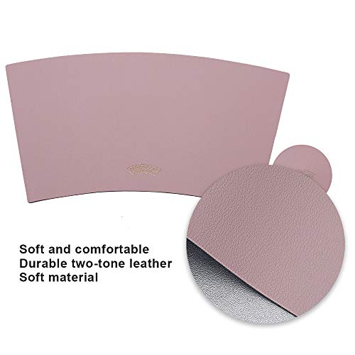 ESCOCO Manteles Individuales y Posavasos de Cuero Juego de 2, manteles Coloridos, manteles aislantes térmicos, Antideslizantes, Impermeables, Lavables (Rosa)
