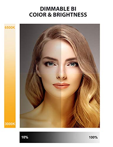 ESDDI - Anillo de luz LED Regulable de 18 Pulgadas, Bicolor 3200 K-6500 K, Kit con trípode y Soporte para teléfono móvil para Selfies, vídeos y Maquillaje