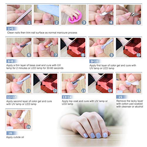 Esmalte de Uñas Semipermanentes Set de Uñas Pintauñas Manicura Semipermanente Color Uñas de Gel UV LED Soak Off 24pcs 10ml de Fairyglo - Nude kit 007