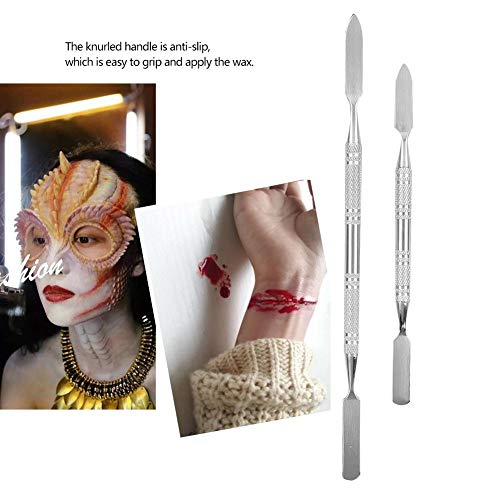 Espátula de cera Delaman de acero inoxidable con doble punta, aplicador de cicatrices, herramienta de maquillaje de efectos especiales, 1 unidad