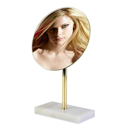 Espejos de tocador de encimera, Espejos de Afeitar Espejo de Maquillaje Espejo de baño cosmético Redondo 1X Lupa de Doble Cara de Mano con Soporte Espejos de Afeitar Espejo de Maquillaje