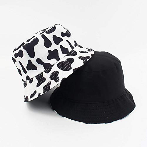 Estampado de Vaca Mujer Hombre Gorro de Pescador Sombrero de Pescador Protección Solar Gorro de Playa Al Aire Libre Plegable Reversible